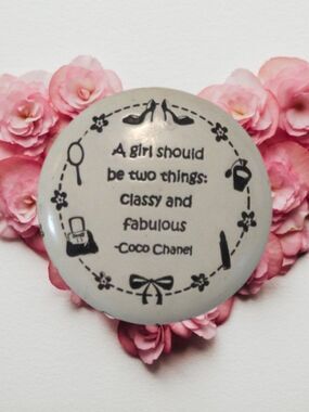 Coco Chanel Quote Heavy Paperweight Round Office Decor White and Black